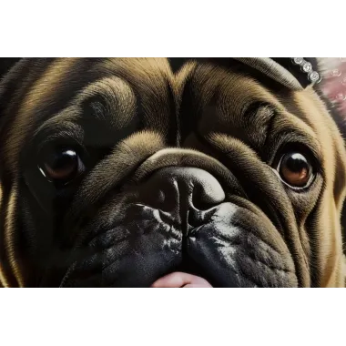Malowany obraz na płótnie lakierowany BULLY z ramą 62x4x82 cm